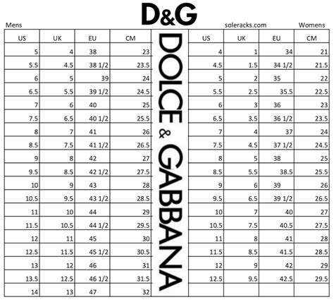 dolce gabbana sizing chart